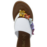 LOTUS Carlotta White Wedge Toe Post Sandal