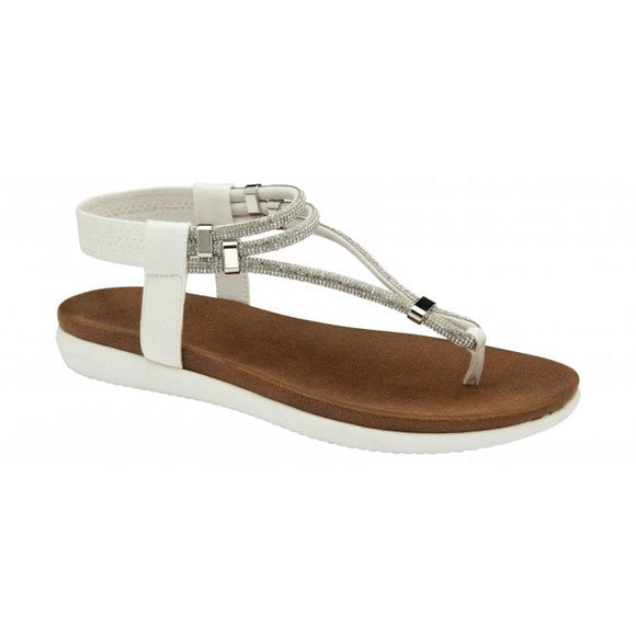 LOTUS Chica White Toe Post Sandal