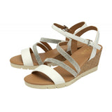 LOTUS Goldie White Open Toe Wedge Sandals