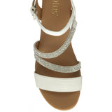 LOTUS Goldie White Open Toe Wedge Sandals