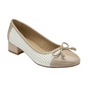 LOTUS Briar White & Nude Ballerina Shoe