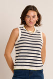 BRAKEBURN Wistlara Navy Stripe Knitted Tank Top