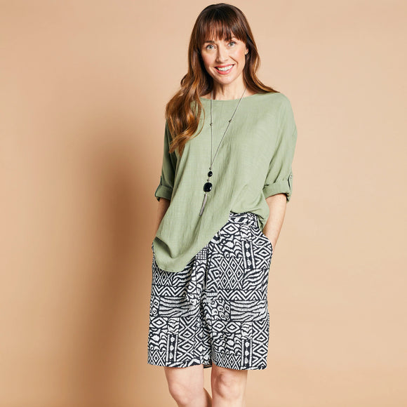 Sage Oversized Woven Top - Emreco