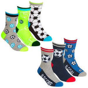 Boys Football Design Socks - 3 Pair Pack