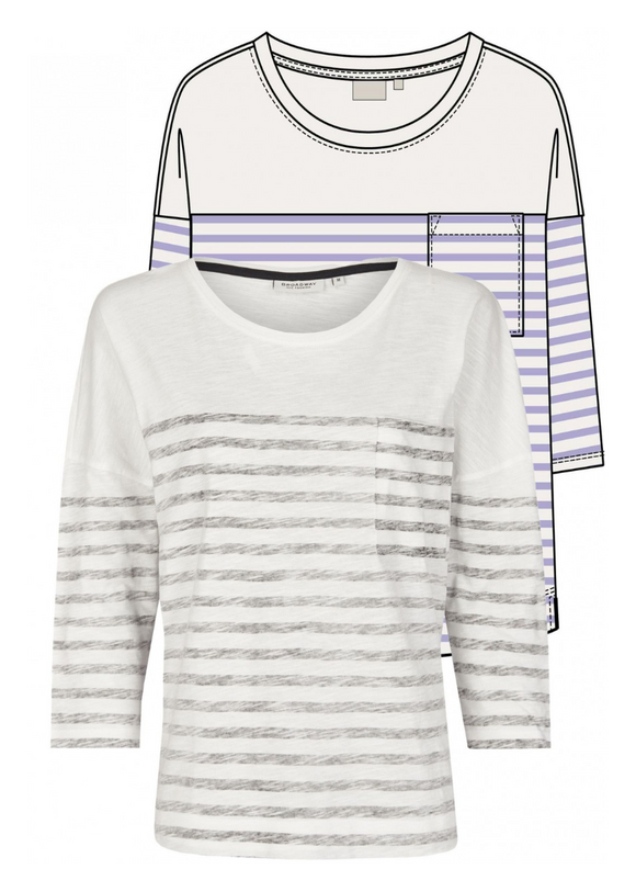 BROADWAY NYC Tess Striped T-Shirt - 2 COLOURS