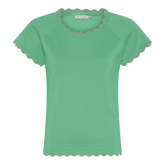 MICHA Green Scallop Edge Top