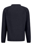 FYNCH HATTON Textured Troyer Sweater in Navy