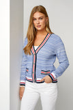 MICHA Melange Blue College Cardigan