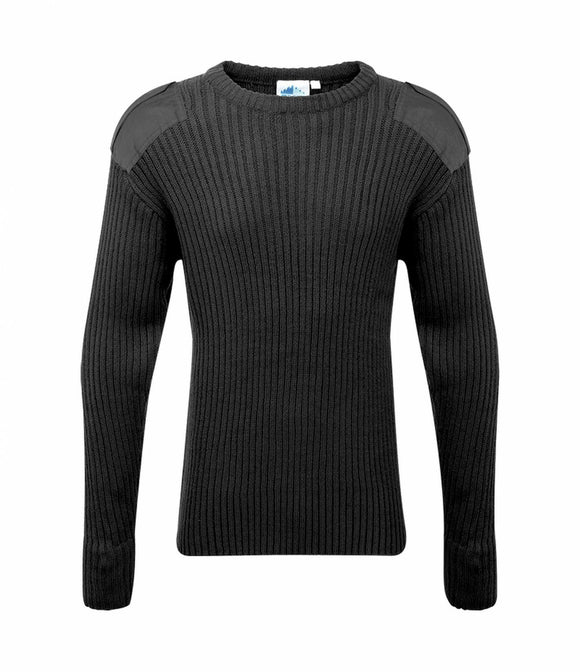 Crew Neck Combat Jumper Black - Fort Workwear