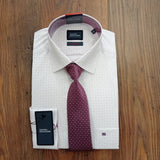 Daniel Grahame Red and White Geneva Long Sleeve Formal Shirt