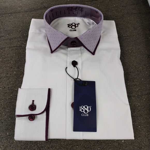 1880 CLUB Boys Purple Collar Formal Shirt 25649/73