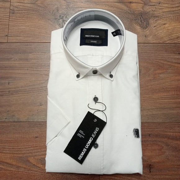 Remus Uomo White Short Sleeve Casual Shirt 13600SS_01