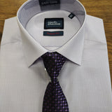 DANIEL GRAHAME Lilac Textured Formal Shirt & Tie Set