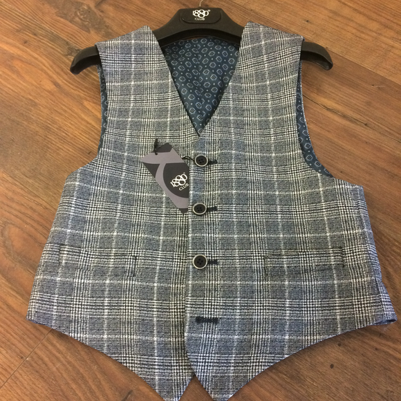 Navy Check Waistcoat - 1880 Club