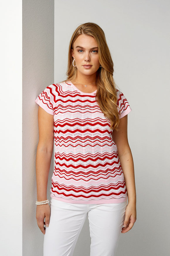 MICHA Red Striped Summer Knit