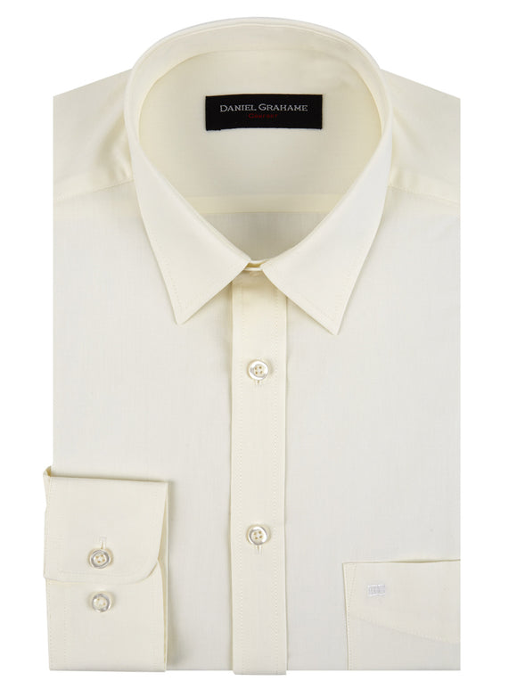 DANIEL GRAHAME Cream Long Sleeve Formal Shirt 15600/92