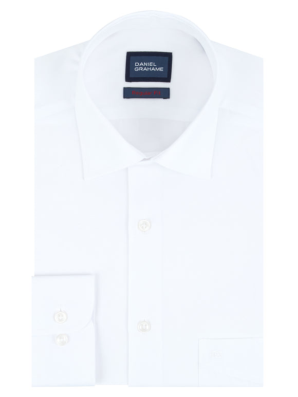 DANIEL GRAHAME White Long Sleeve Formal Shirt 15600/01