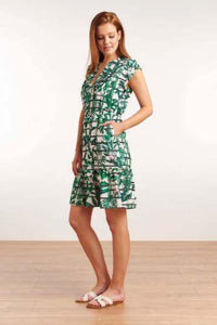 Tropical Lemur Print Dress - Smashed Lemon