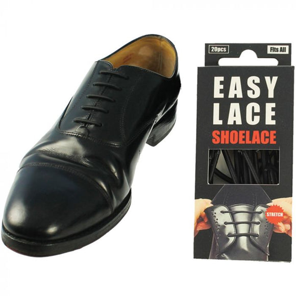 Black No Tie Fine Shoelace - Easy Lace