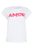 SMASHED LEMON Amor Slogan White T-Shirt