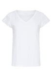 SMASHED LEMON White V-Neck Tee with Broderie Anglaise Sleeve