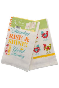 Wakey Wakey 3 Pack Tea Towels