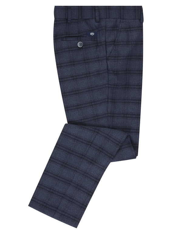 Navy Check Greg Trousers - 1880 Club