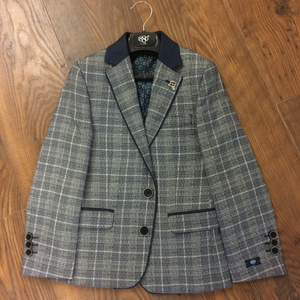 Navy Check Suit Jacket - 1880 Club