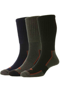 Long Cotton Comfort Top - HJ11 LONG COTTON WORK SOCKS - 3 PAIR PACK