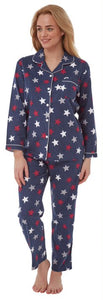 Navy Star Wincey Pyjamas - Indigo Sky