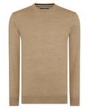 58400_43 Remus Uomo Light Brown Long Sleeve Crew Neck sweater