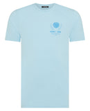 Remus Uomo Sky Blue Short Sleeve Logo Casual Top 58785/21