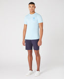 Remus Uomo Sky Blue Short Sleeve Logo Casual Top 58785/21