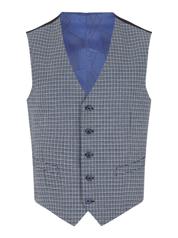 REMUS UOMO Palucci Grey Check Waistcoat