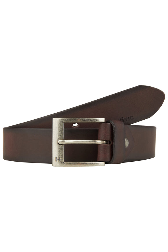 Dark Brown Leather Belt - Hattric