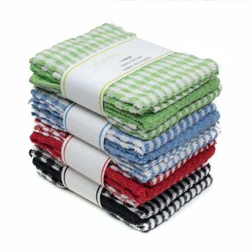 Mono Check 3 Pack Tea Towels