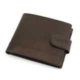 Brown Tab Fastener Leather Wallet