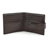 Brown Tab Fastener Leather Wallet