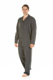 Brushed Cotton Charcoal Stripe Pyjama - Haigman