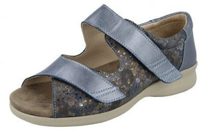 Madeira Blue Floral Wide Fit Sandal - DB Shoes