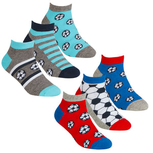 Boys Football Design Trainer Socks - 3 Pair Pack