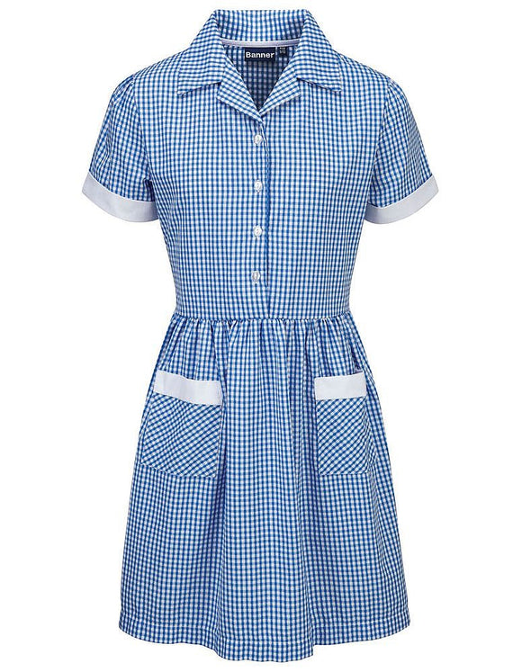 Ayr Gingham Summer Dress - Blue