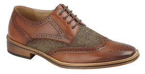 Tan Herringbone Brogue - Goor