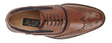 Dark Tan & Navy Brogue - Goor