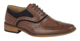 Dark Tan & Navy Brogue - Goor