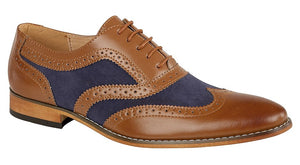 Tan & Navy Oxford Brogue - Goor