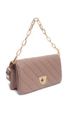 Taupe Ring Chain Cross Body Bag - Bessie London