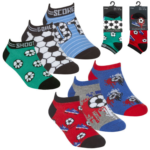 Football Design Trainer Sock - 3 Pair Pack