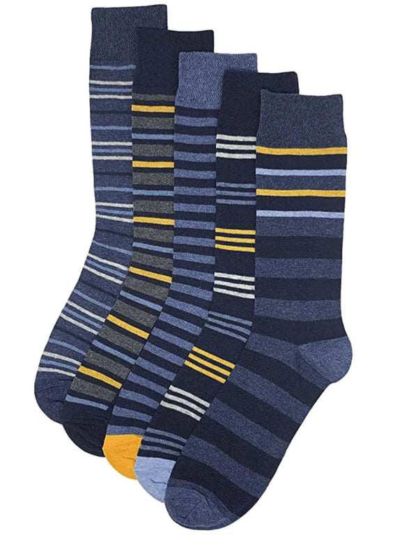 FLEXITOP Assorted Striped Socks - 5 Pair Pack