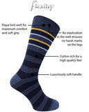 FLEXITOP Assorted Striped Socks - 5 Pair Pack